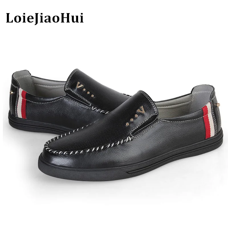 2017 Новый Дизайнер Из Натуральной Кожи Мужчины Повседневная Обувь Швейные Легкие