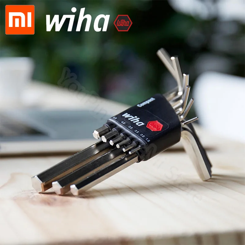 Skup Oryginalny Xiaomi Wiha wewnętrzny klucz sześciokątny zestaw 9 sztuk wspólny rozmiar zestaw kluczy Mini przenośny kieszonkowy zestaw narzędzi naprawczych z klipsem