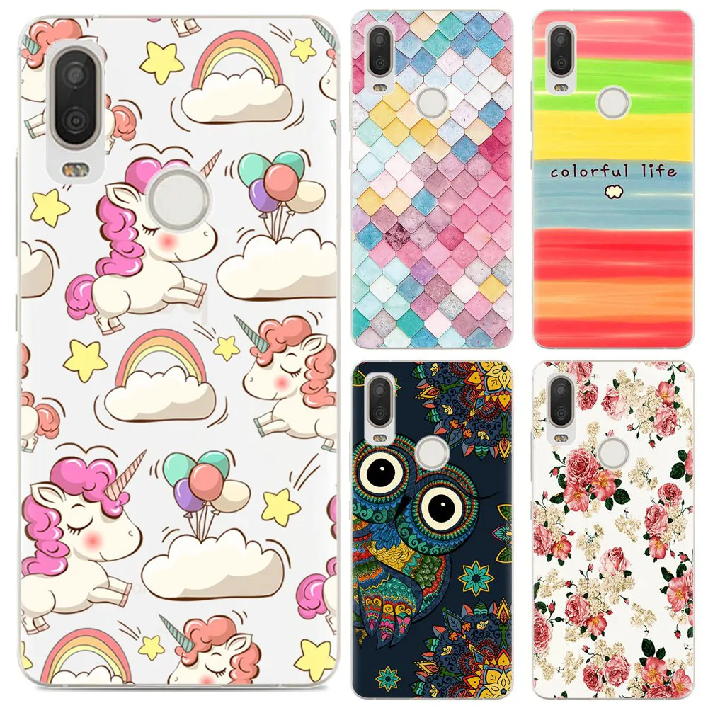 Phone Case For BQ Aquaris X2 / Pro 5.65-inch Unicorn Flower Marble Cute Fashion Design Art Painted TPU Soft |
