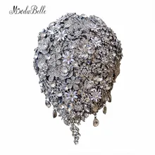 Modabelle роскошный водяной Кристальные Свадебные букеты со стразами Свадебные цветы букет цветов невесты