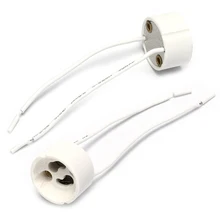 10 шт./лот GU10 гнездо для галогенных Керамика освещение, грушевидные лампочки держатель База Разъем провода держатель лампы светодиодные ленты Разъем