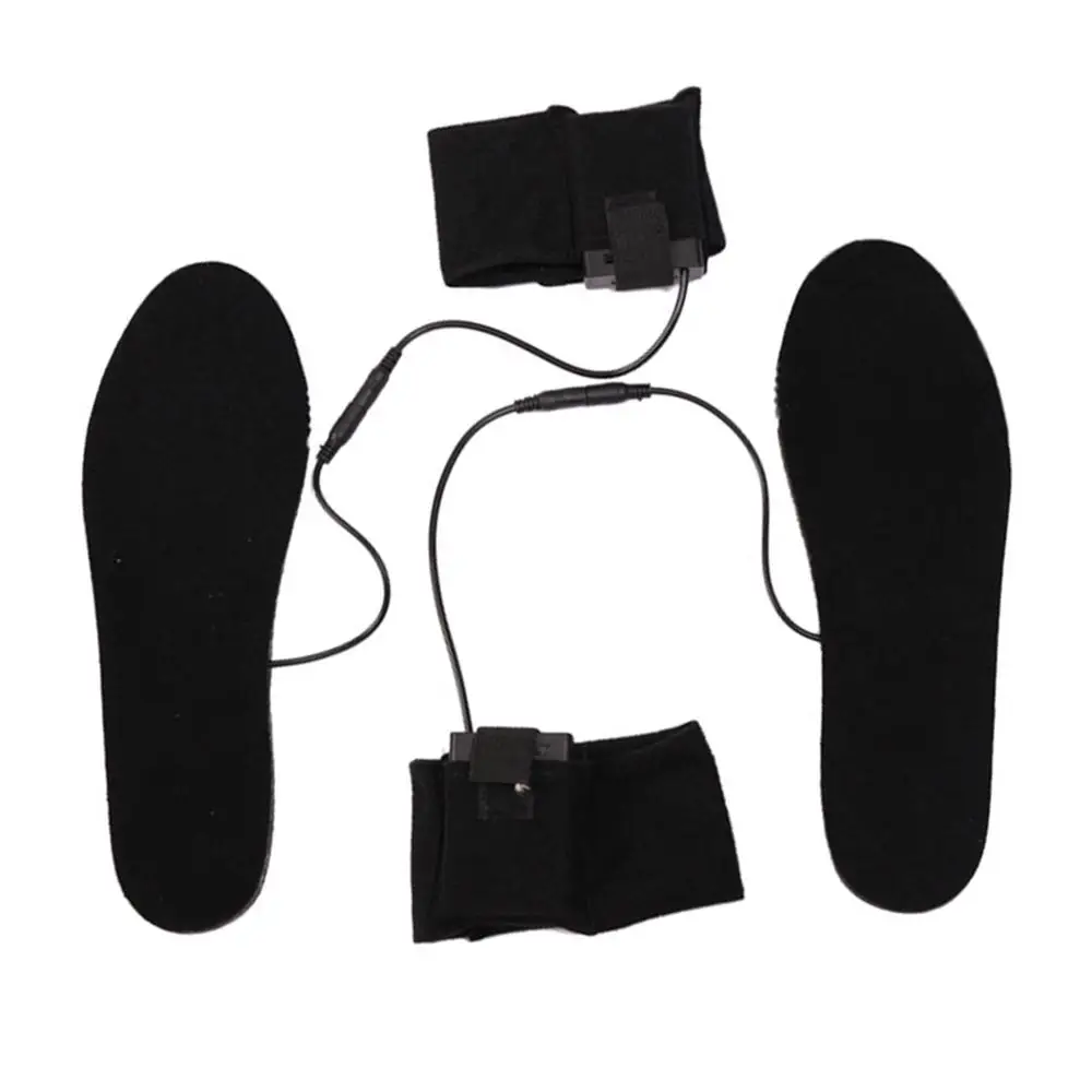 

1 pair Unisex Heated Shoe Insoles Winter Heated Heater Inserts Electric Powered Foot Heated Boot Keep Warm with battery box