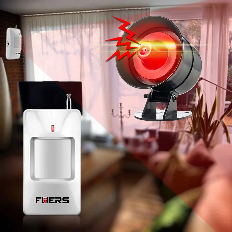 Wireless 110db Sound&Strobe Siren Flash Alarm System for Home Burglar Security
