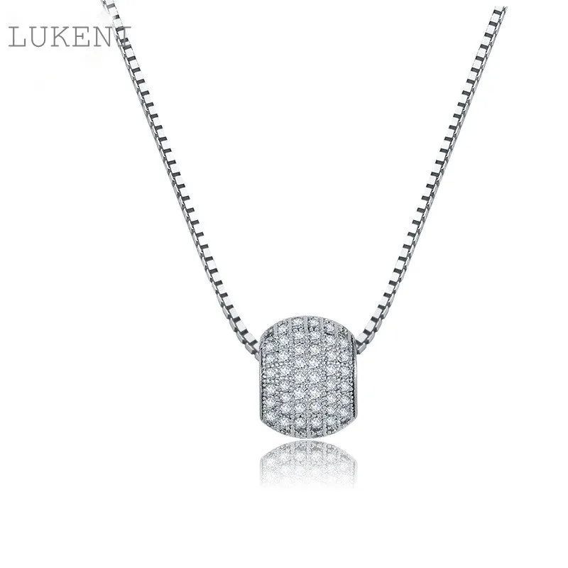 

LUKENI New Design Fashion OL White Color Cubic Zircon Geometrical Round bead Necklaces For Girl To Gift Jewelry