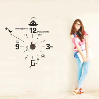 

Interesting digital clock Sticker Bedroom Living Room Home DIY Removable Mural PVC Decal custom removable waterproof