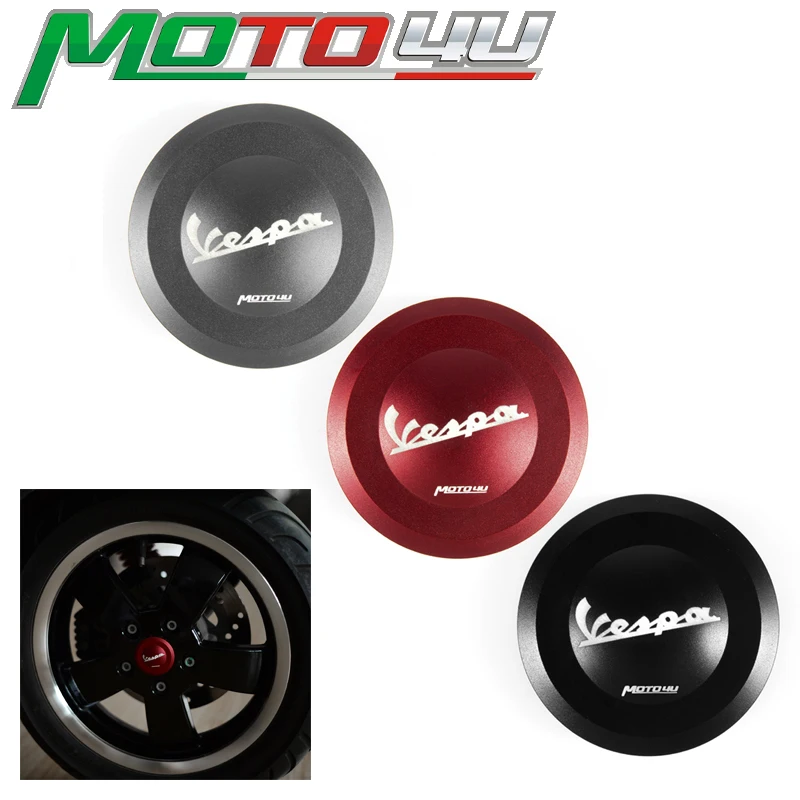 

MOTO4U New 3 Colors CNC Aluminum Alloy Wheel Hub cover wheel Rim Protector Hub Decorative cover cap for Vespa GTS300 GTS 300/ie