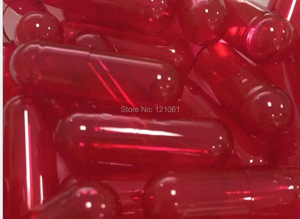 

4# 1,000pcs!Red Translucent colored capsules,hard gelatin empty capsules size 4! (joined or seperated capsules available!)