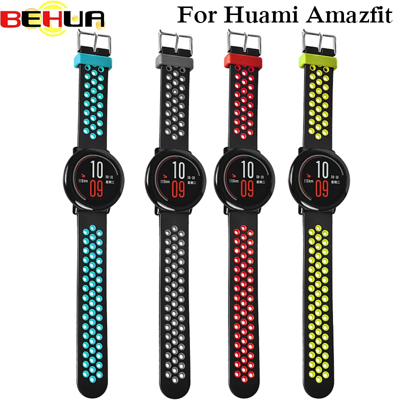 22 мм сменный спортивный силиконовый ремешок для часов Xiaomi Huami Amazfit браслет
