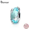 Bamoer perles de verre de Murano bleu clair pour les femmes fabrication de bijoux en argent Sterling étoile de mer breloque ajustement Bracelet à breloques européen SCC1257 ► Photo 1/6