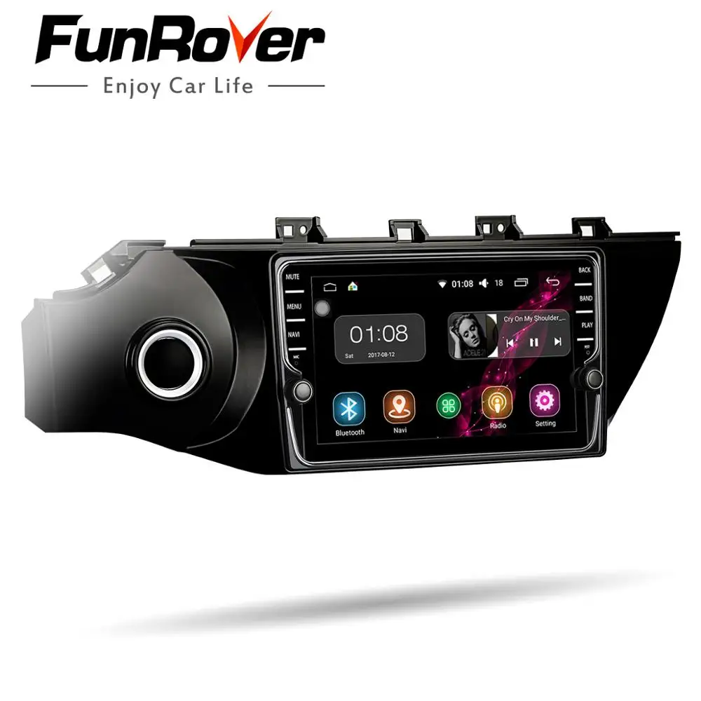 Clearance Funrover IPS Android 8.0 2 din car dvd for kia k2 rio 2016 2017 multimedia radio tape recorder audio stereo wifi video player fm 2