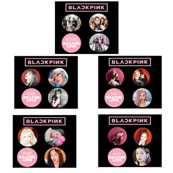 

KPOP BLACKPINK KILL THIS LOVE Pin Badges LISA ROSE JENNIE JISOO Brooch 4Pcs/Set Coat Cloth Bag Accessory 44MM