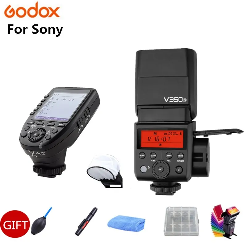 

Godox V350S TTL HSS 1/8000s Speedlite Flash with Built-in 2000mAh Li-ion Battery with Xpro-S Flash Transmitter for Sony+GIFT