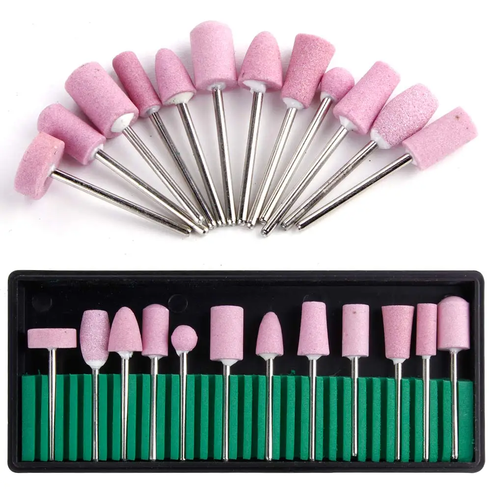 

12Pcs Ceramic Nail Drill Bits Manicure Head Replacement Device For Pedicure Electric Manicure Drill Accessory Mill Cutter File