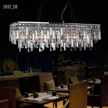 

Hot Sale K9 Crystal Chandeliers L80" X W25LED Rectangle Lights Crystal Modern Chandelier for dining chandelier lighting