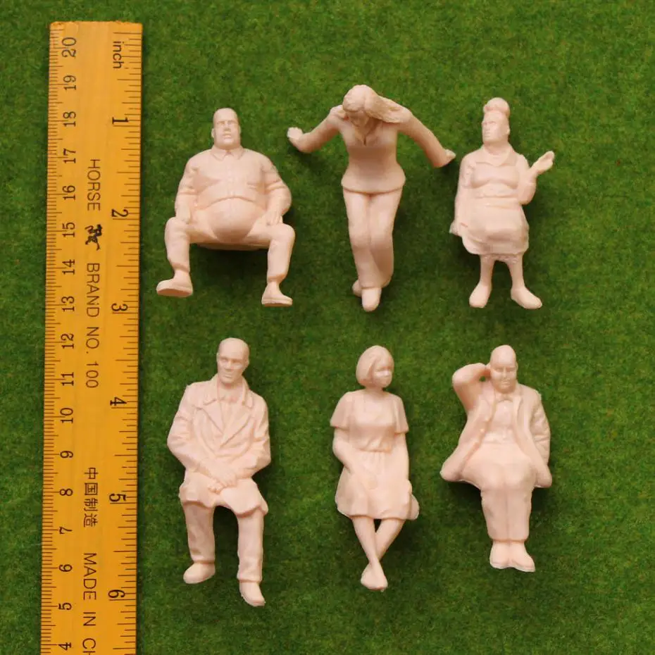 10 pcs G Scale 1:22.5 unPainted Figures all seated 5 different poses People