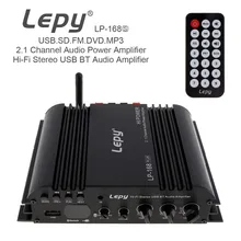 HiFi 2.1 Channel EDR Bluetooth Car Amplifier Subwoofer USB U Disk Auto Stereo Audio Amplifier with Remote Control Power Adapter