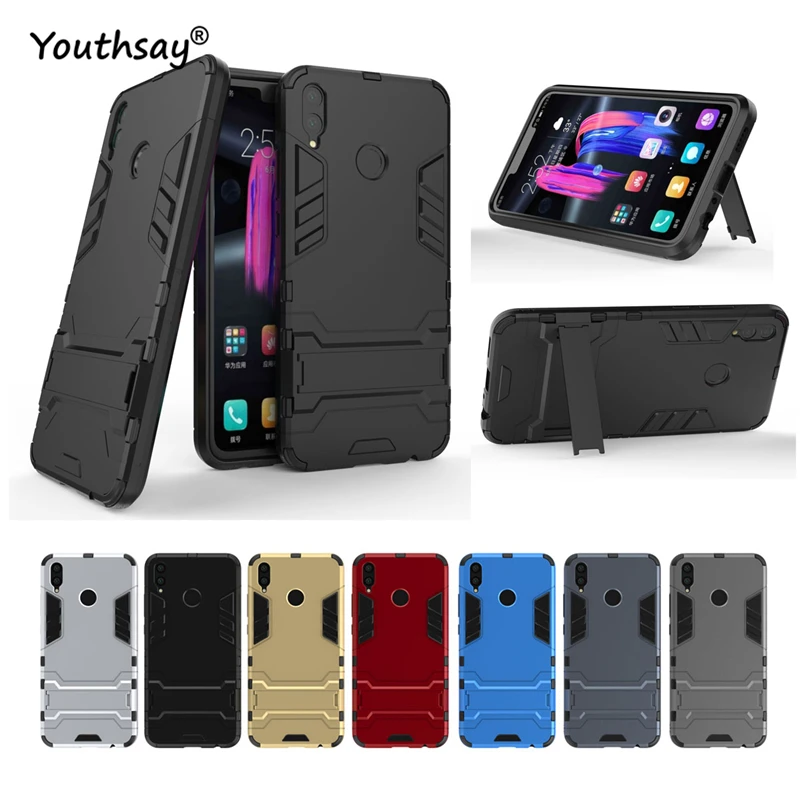 

For Huawei Honor 8X Case Hard Business Luxury Silicone Robot Stand Mobile Phone Bag Case For Honor 8X Cover For Honor 8X Case