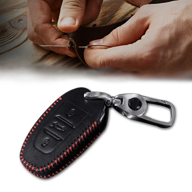 Leather Remote Case Car Key Bag Cover for CITROEN 3 Buttons Smart Key  Luxury Genuine Hand Sew Red Line 1PC Type C - AliExpress