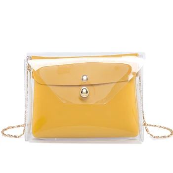 

Candy Color Chain Composite Bag Girl Small Shoulder Bag Pvc & Pu Solid Crossbody Bag For Women Phone Bag Female Wallet Handbag