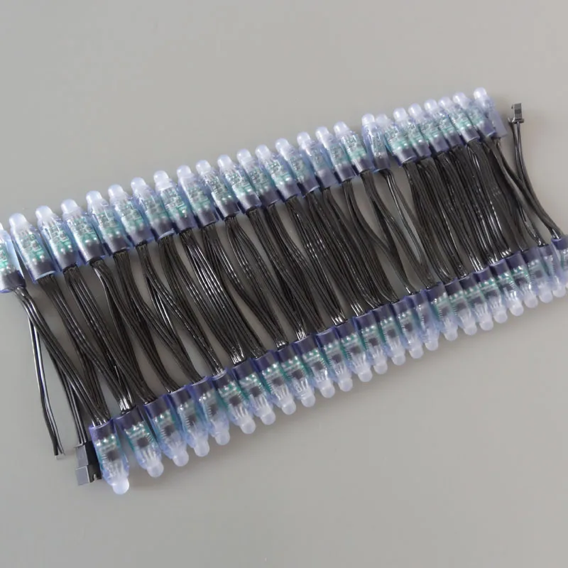 Полноразмерный черный провод (20AWG) адресуемый 5 в постоянного тока 12 мм сквозное
