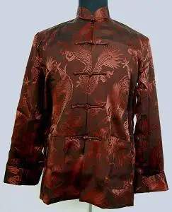 

Free Shipping Coffee Spring Chinese Style Men's Polyester silk Kung-Fu Jacket Coat M L XL XXL XXXL M1143