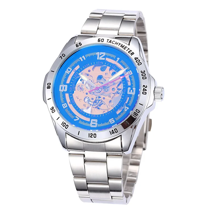 Винтажные бронзовые автоматические часы мужские часы-скелетоны в стиле стимпанк прозрачные механические мужские часы полностью металлические часы montre homme - Цвет: SH381sblack