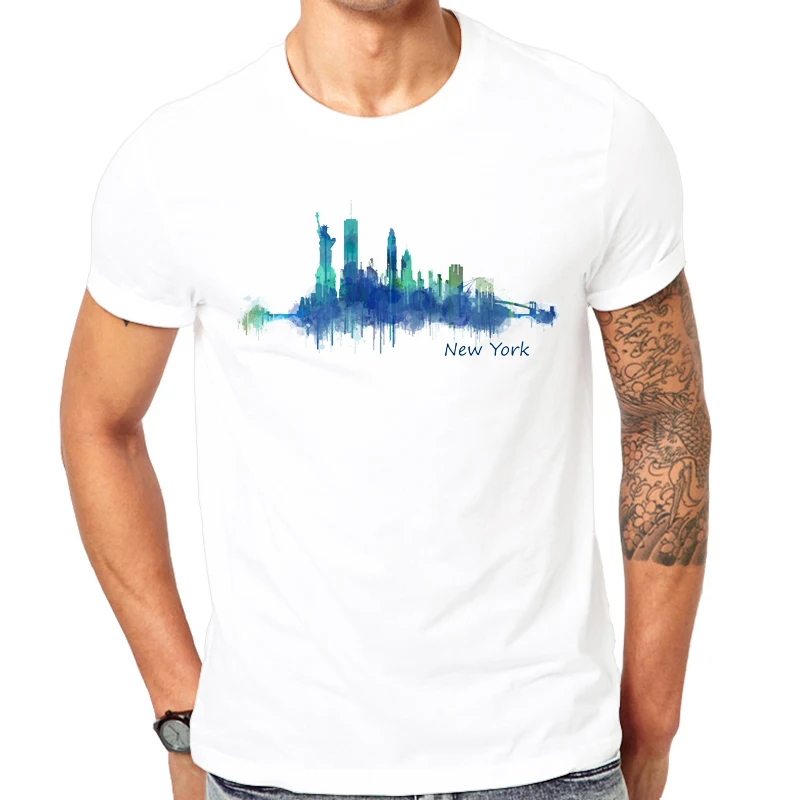 

2019 New T-shirt man Short sleeve fashion summer New York City printed Casual o-neck Men's comfortable T-shirt Super Cool design