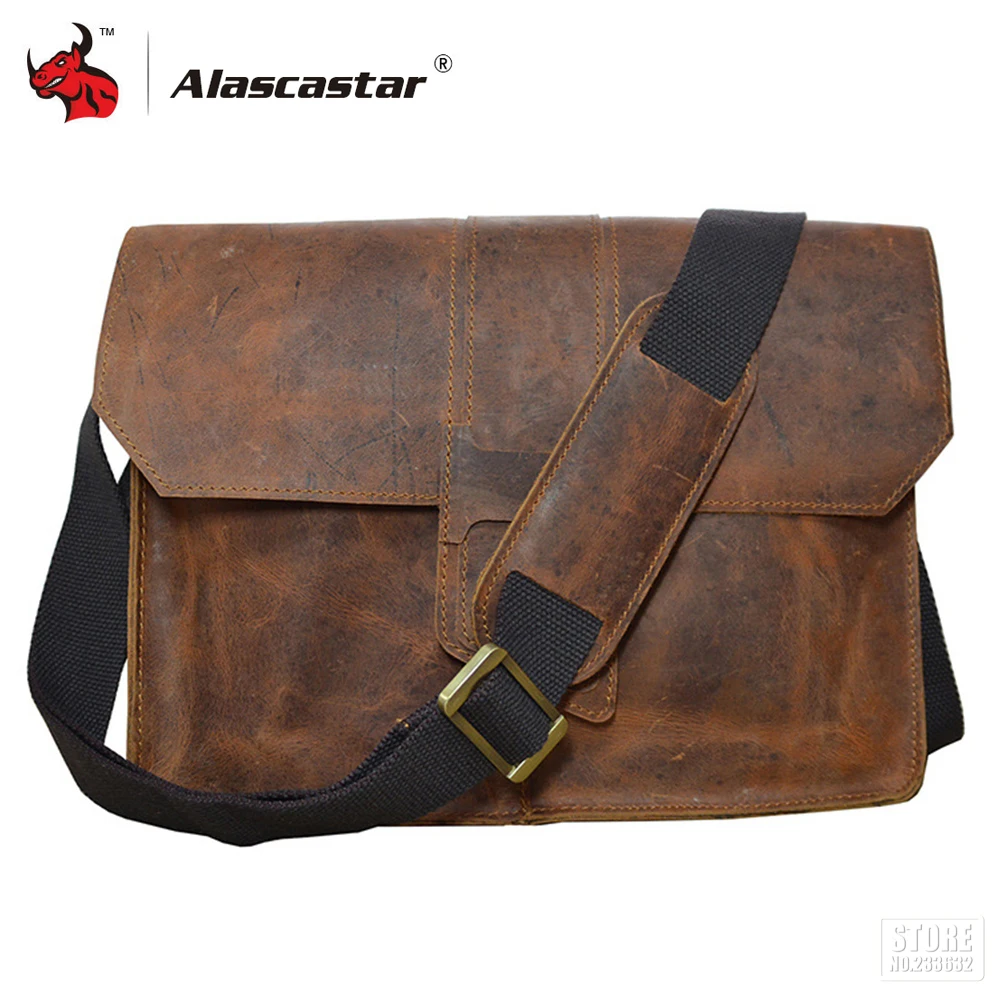 

Motorcycle Bags Full Grain Cow Leather Messenger Bag Men Handbag Retro Vintage Crossbody Shoulder Bags