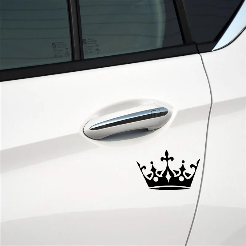 Yjzt 12.7cm*8.1cm Double Round Crown Vinyl Car Sticker Decals Black/silver  C13-00024 - Car Stickers - AliExpress