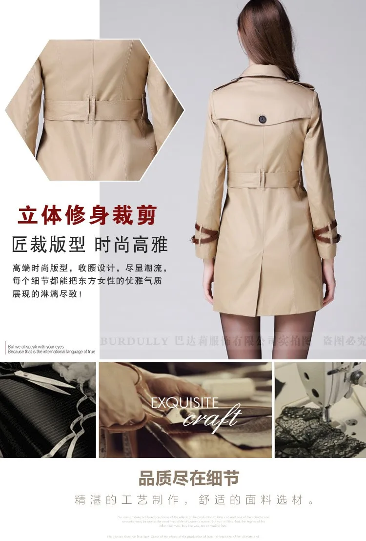 BURDULLY женские куртки пальто высокого класса Британский Стиль плащ-Пыльник с пряжкой двубортная Женская ветровка для женщин