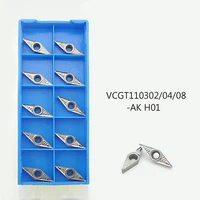 10tlg VCGT110304-AK H01 VCGT221-AK H01 Wendeplatten für Drehmeißel Drehen TD