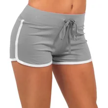 Женские модные шорты с контрастной вязкой и завязкой на талии, с разрезом по бокам, с эластичной резинкой на талии, повседневные шорты, акция