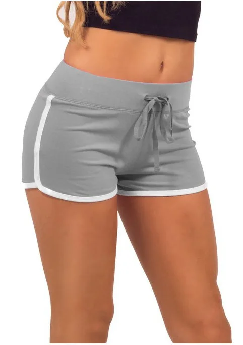

Women Fashion Shorts Contrast Binding Drawstring Waistband Side Split Elastic Waist Casual Shorts Promotion