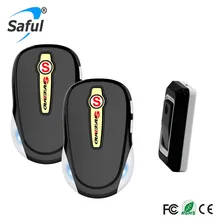Saful беспроводной дверной звонок непромокаемый Черный дверной звонок с дистанционным управлением Лидер продаж 2 Крытый приемник+ 1 Открытый передатчик