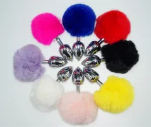 Colorful Metal cat tail anal plug fox butt plug sex toys adult product for men and women