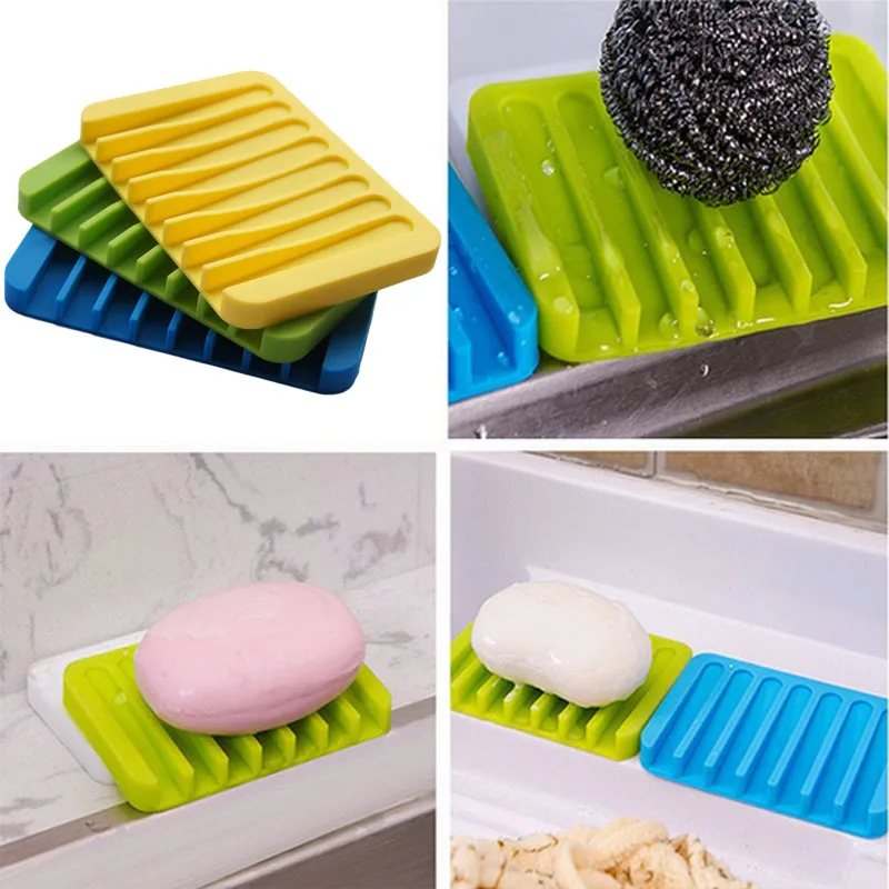 Creative Silicone Soap Dish Bath Storage Sink Holder Hanging Bag Sponge