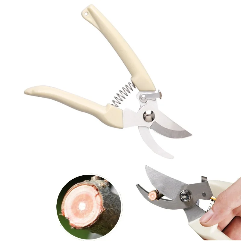 Household Garden Pruning Scissors for Tree Branch Potted Plant Multi functional Absorbing Spring