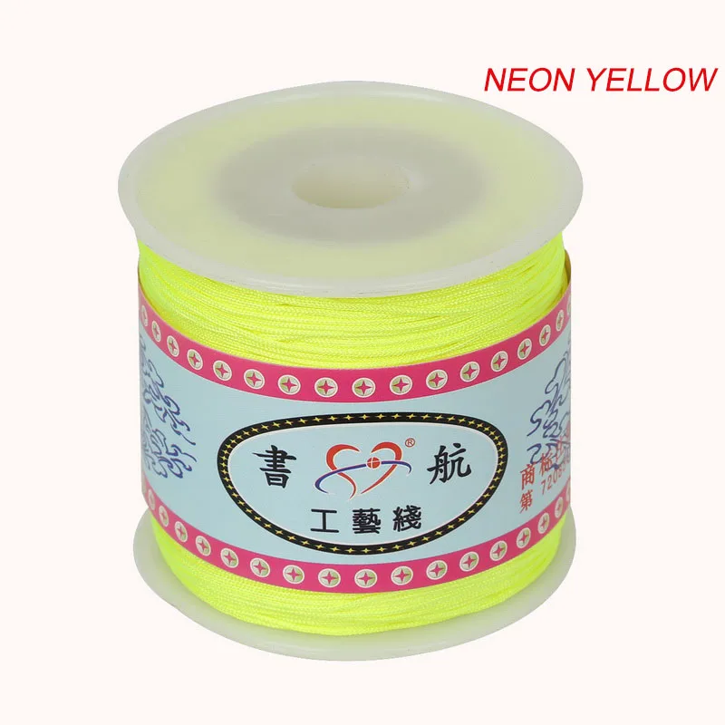 Neon Yellow 100 ярдов/рулон 0,8 мм нефритовый шнур китайский узловой шнур швейная нить подходит для ювелирных изделий DIY аксессуары для одежды новое поступление - Цвет: Neon Yellow