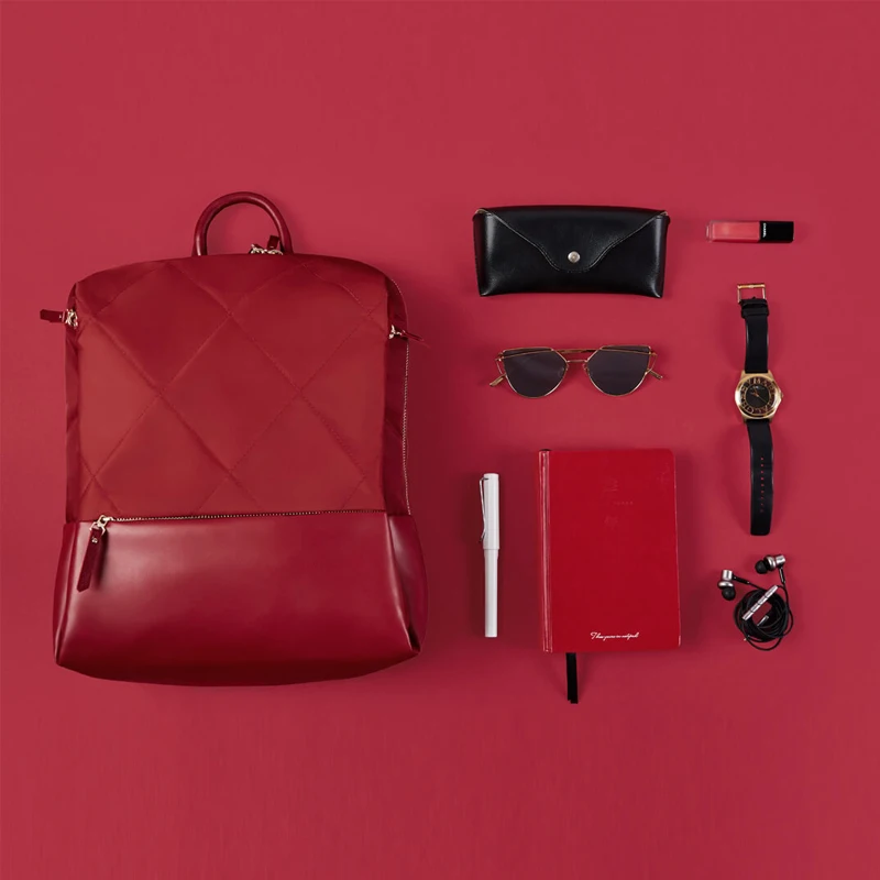 Xiaomi 90 Fun13 дюймов рюкзак женская мода ромбовидная решетка элегантный Mochila Студенческая повседневная школьная сумка