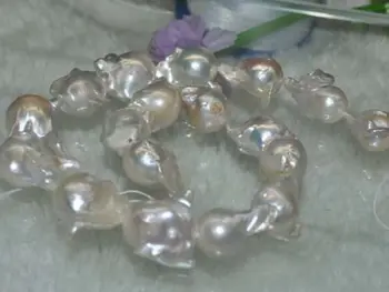 

Natural Rare white AA++14X22mm very luster baroque nuclear pearl 13.5"
