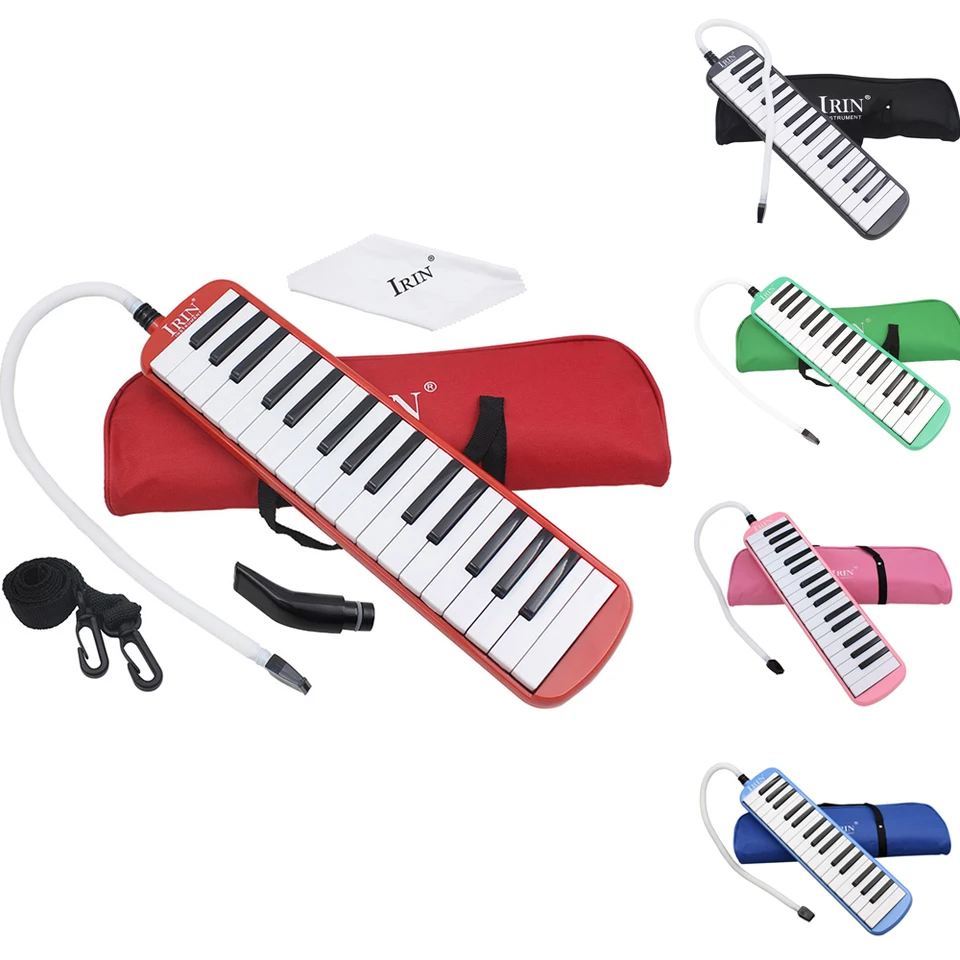 Azul 32 teclas estilo piano mel/ódica mel/ódica de tubo largo con bolsa de transporte para ni/ños principiantes adultos regalo