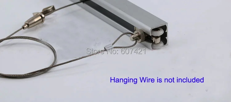 (Pack/2sets) 1 M Long U shape Aluminum Alloy Track Railway with Rope Hook for Wire Cable Displays,Shop Fittings ,Shelving