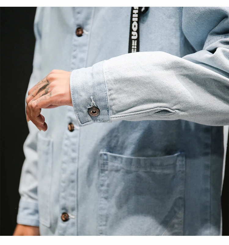 Фирменная Новинка jaqueta masculina, осенние свободные джинсовые куртки размера плюс, мужская повседневная джинсовая куртка с длинным рукавом в стиле пэчворк, ветровка