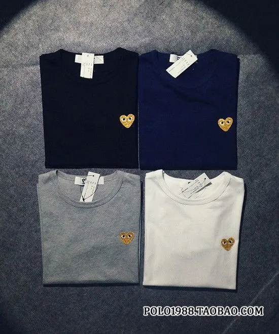 cdg gold heart shirt