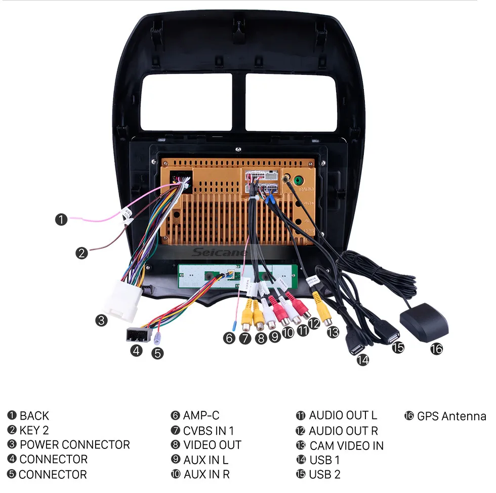 Seicane для 2010 2011- Mitsubishi ASX peugeot 4008 автомобильный мультимедийный плеер 2DIN Android 8,1 Wifi gps-навигация, радио, стерео