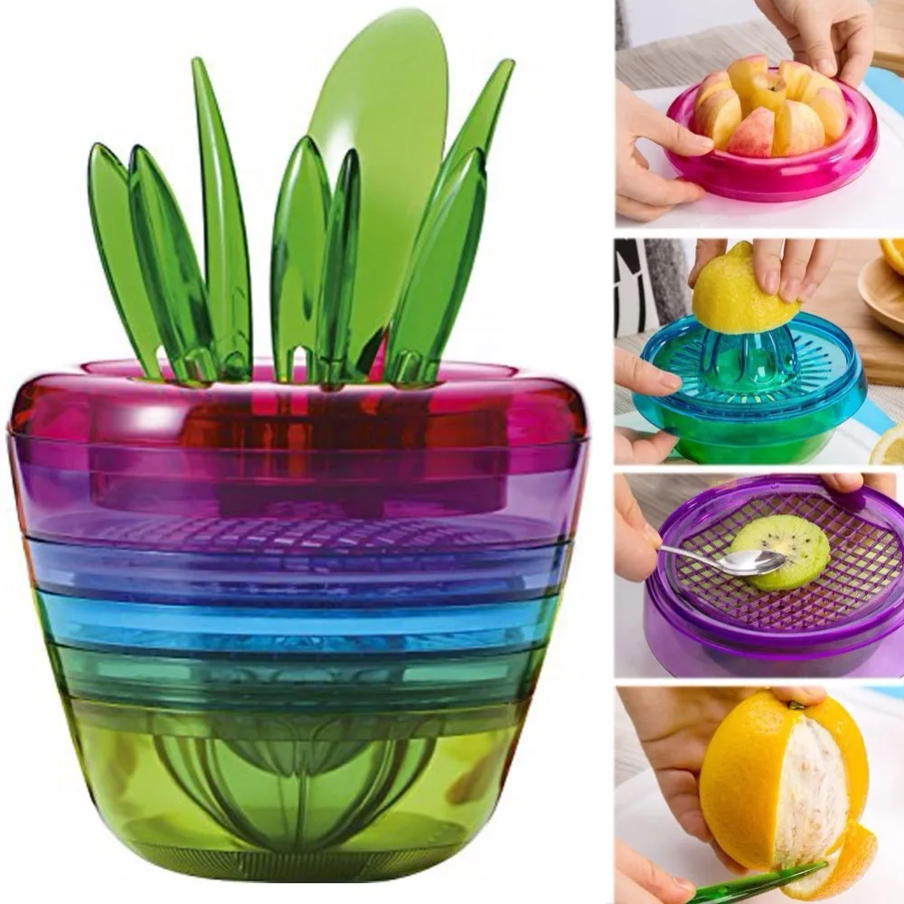 

Multifunctional Kitchen Gadgets Salad Making Tools Fruit Vegetable Dice Set Squeezer Masher Peeler Slicer Fork Cocina Creativa