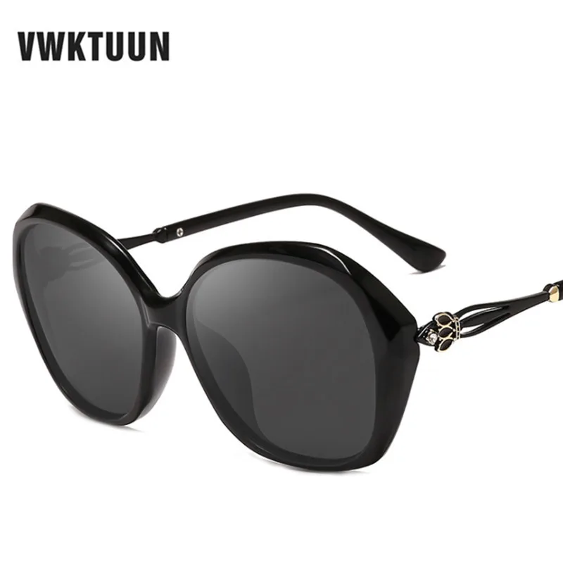 

VWKTUUN Polarized Sunglasses Women Oversized Crystal Frame Sunglass UV400 Sun glasses For Female Polarized Goggles Big Eyewear