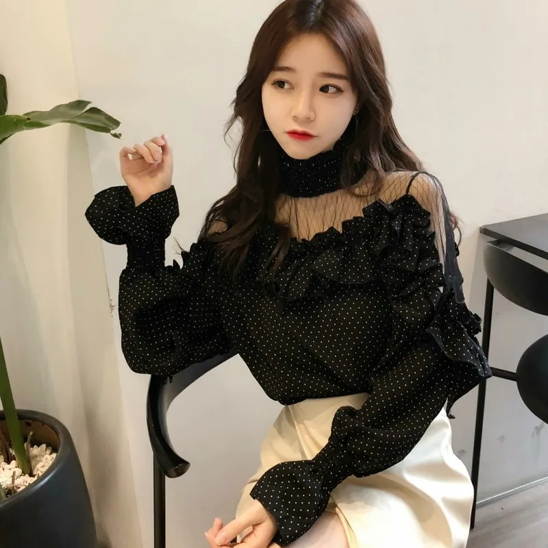 Блузка Litfun женская весенняя с длинным рукавом и оборками|shirt top|off shoulder shirtshoulder off