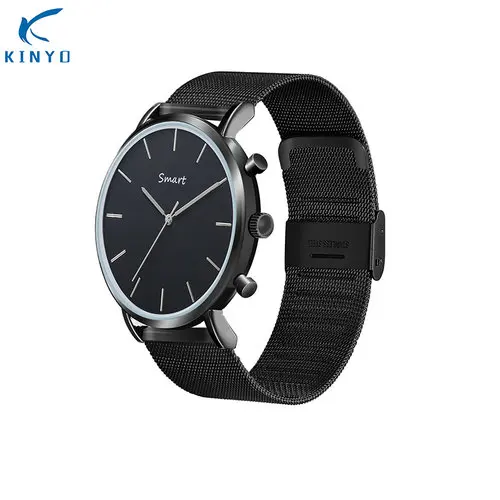 black steel Кремния Сталь smartwatch одна клавиша SOS помочь сообщение напоминание IP67 водонепроницаемый smart watch Android наручные элегантные часы - Цвет: black steel