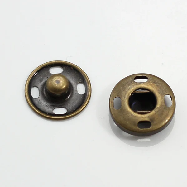 Bronzo Antico Metallo Snap Fasteners Premere Il Pulsante 15Mm Cuce Su Forniture Per Cucire Per Abbigliamento 100 Set/Nk160
